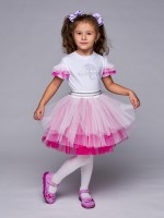Детская юбочка Полина в цвете малина, розовый, айвори