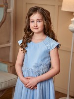 Детское платье Жемчужина в голубом цвете