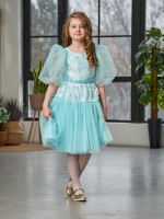 Детское платье Мирель в мятном цвете