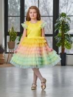 Детское платье Радуга в желтом цвете