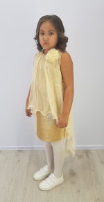 Детское платье Флора пайетки цвет золото