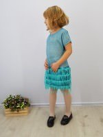 Детское платье Сандра в бирюзовом цвете