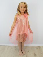 Детское платье Флора пайетки цвет персик