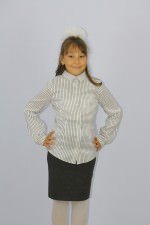 Черная школьная блузка для девочки (212), размеры 146-164