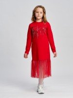 Детское платье 20-71 в красном цвете, размеры 140-158