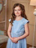 Детское платье Жемчужина в голубом цвете