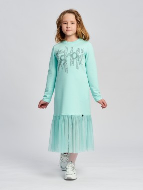 Детское платье 20-71 в мятном цвете, размеры 140-158