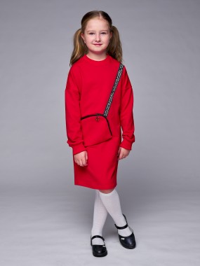 Детское платье 20-83 в красном цвете, размеры 140-158