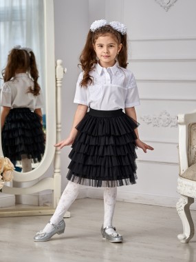 Школьная юбка Павлина в черном цвете