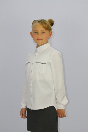 Школьная блузка для девочки 203, размеры 122-140