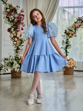 Детское платье 23-17 в голубом цвете