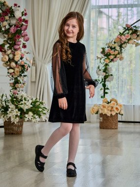 Детское платье Вероника в черном цвете